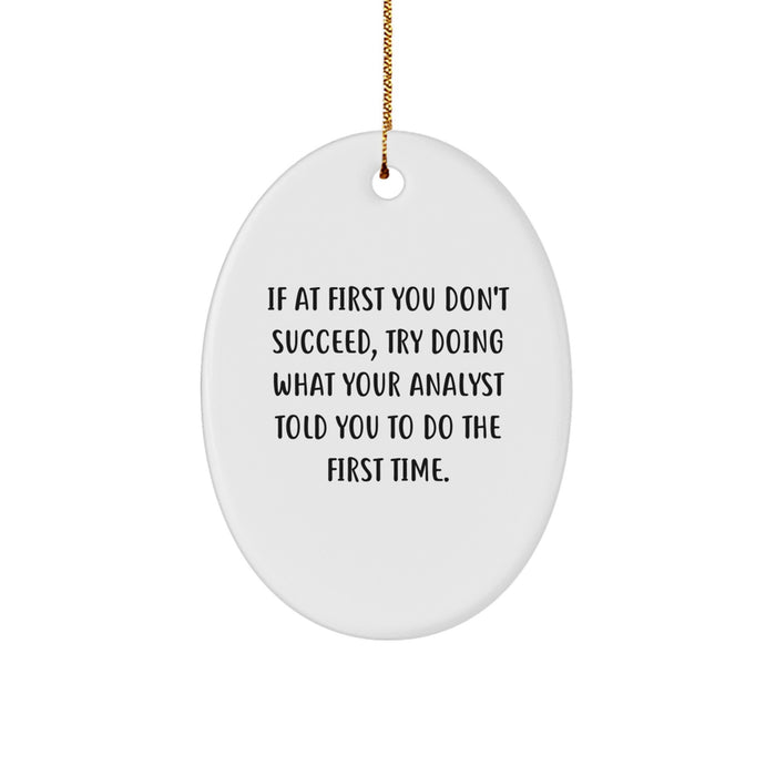 Funny Analyst Gifts from Friends - Inspirational Oval Ornament for Christmas Unique Gifts for Analyst, Men, Women, Coworkers, Family, Friends - Image 1