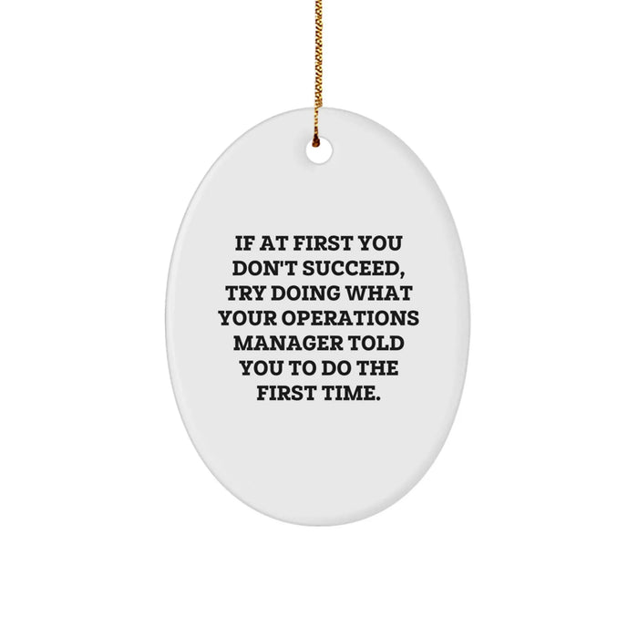Gifts from Family to Operations Manager - Oval Ornament - Funny Quote - Christmas Unique Gifts - Image 1