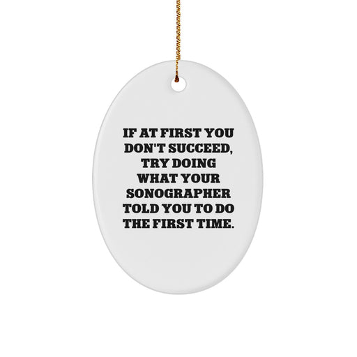 Funny Sonographer Gifts from Men to Women - Oval Ornament, Inspirational Quote, Christmas Unique Gifts - Image 1