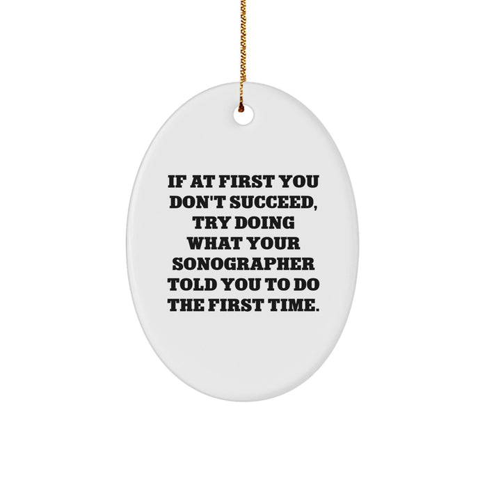 Funny Sonographer Gifts from Men to Women - Oval Ornament, Inspirational Quote, Christmas Unique Gifts - Image 1