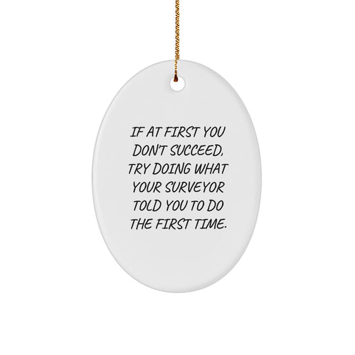 Funny Surveyor Oval Ornament Gifts from Men to Surveyor Friends for Christmas Unique - Image 1