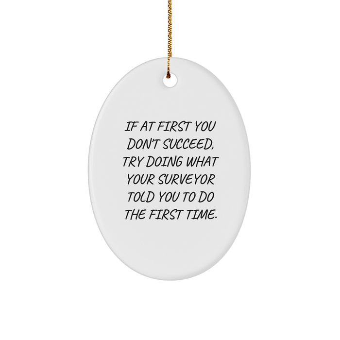 Funny Surveyor Oval Ornament Gifts from Men to Surveyor Friends for Christmas Unique - Image 1