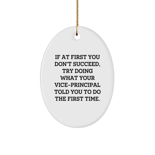 Funny Vice Principal Gifts, Oval Ornament Quotes, Christmas Unique Gift for Vice Principal, Vice Principal Decorations - Image 1