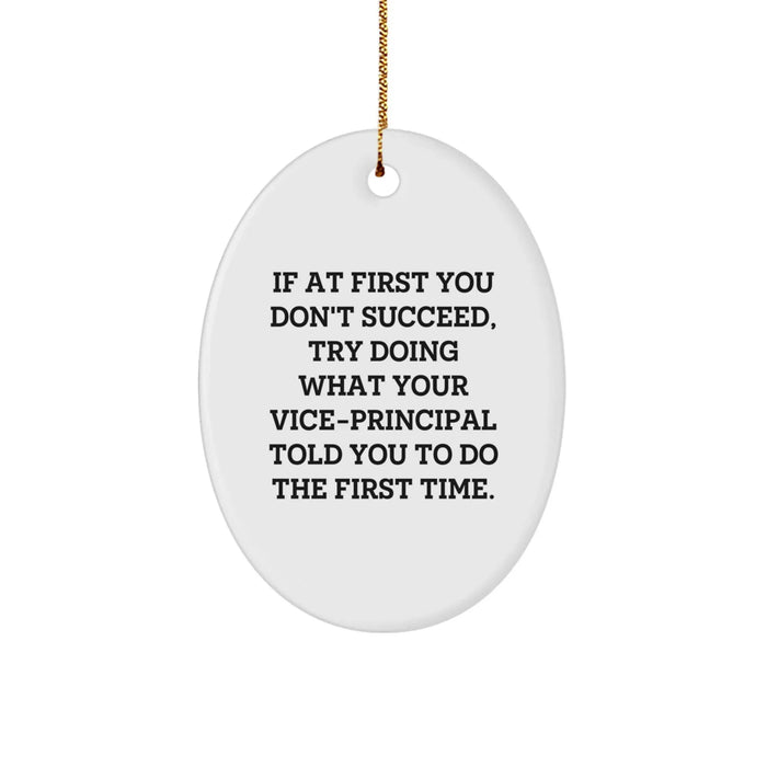 Funny Vice Principal Gifts, Oval Ornament Quotes, Christmas Unique Gift for Vice Principal, Vice Principal Decorations - Image 1