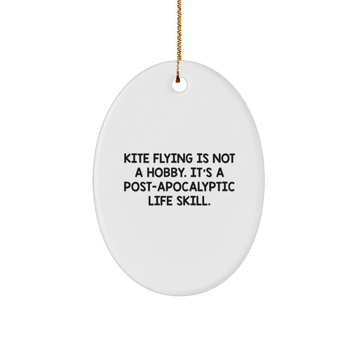 Funny Kite Flying Oval Ornament Gifts for Men from Friends - Image 1