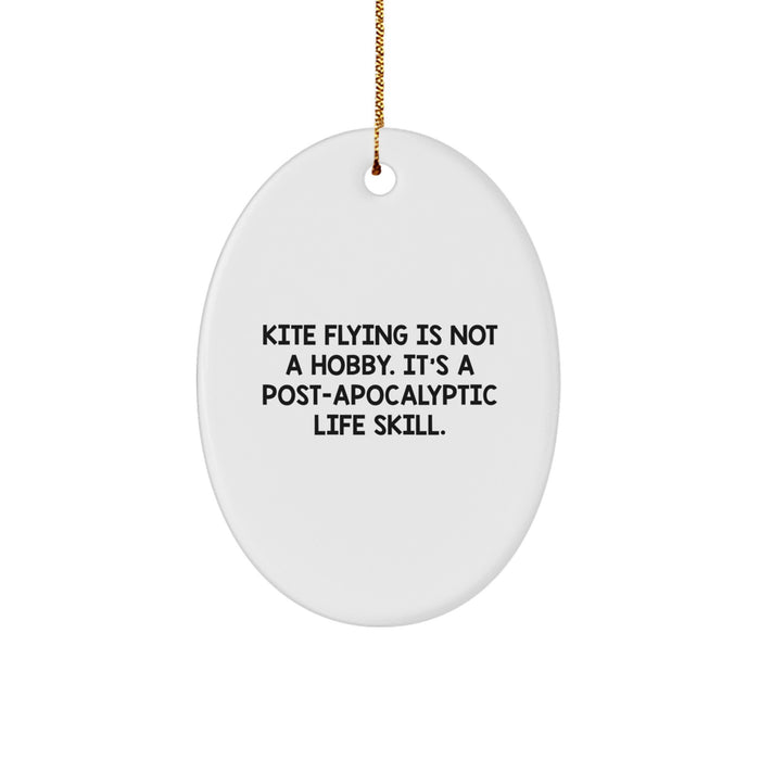 Funny Kite Flying Oval Ornament Gifts for Men from Friends - Image 1