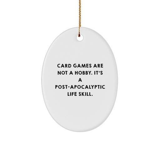 Funny Card Games Oval Ornament for Card Game Players, Christmas Unique Gifts from Friends and Family - Image 1