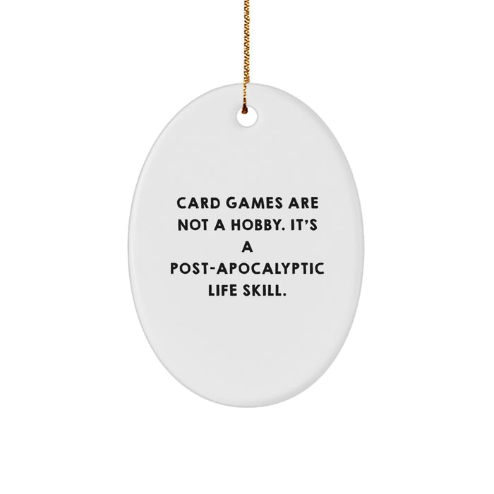 Funny Card Games Oval Ornament for Card Game Players, Christmas Unique Gifts from Friends and Family - Image 1