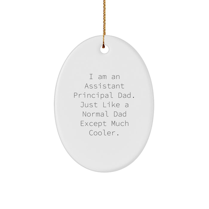 Funny Assistant Principal Dad Gifts - Oval Ornament for Him, Christmas Unique Gifts from Family, Friends - Image 1