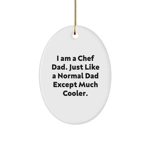 Funny Chef Dad Christmas Oval Ornament Gifts for Him from Family - Image 1
