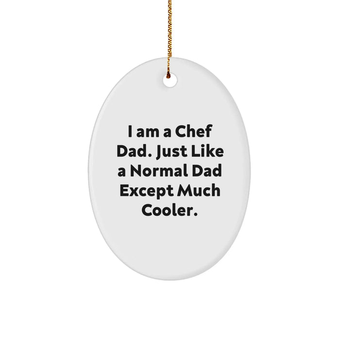 Funny Chef Dad Christmas Oval Ornament Gifts for Him from Family - Image 1