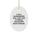 Funny Hairdresser Gifts from Dad, Oval Ornament for Hairdresser Men, Hairdresser Personalized Christmas Unique Gifts - Image 1