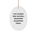Funny Oval Ornament Gifts from Dad - I Am A Jeweler Dad Gifts for Jeweler Men White Oval Shaped Christmas Unique Gifts - Image 1