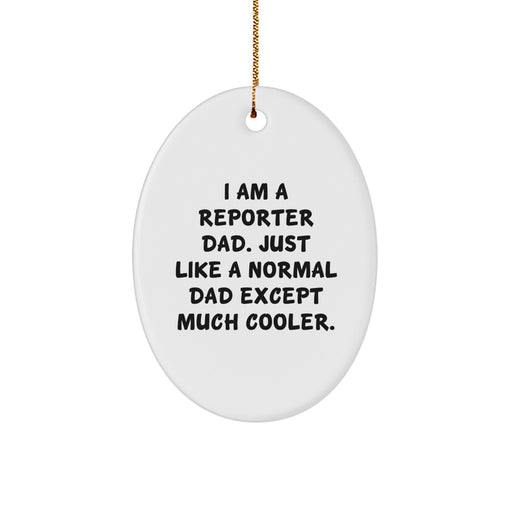 Funny Reporter Dad Gifts from Men to Friends - Oval Ornament for Christmas Unique Presents - Image 1
