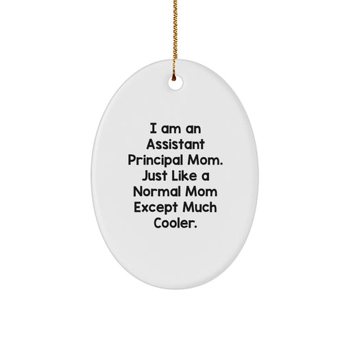Funny Assistant Principal Mom Gifts for Assistant Principals, Oval Ornament, Christmas Unique Gifts from Friends, Family, Coworkers - Image 1