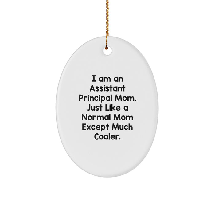 Funny Assistant Principal Mom Gifts for Assistant Principals, Oval Ornament, Christmas Unique Gifts from Friends, Family, Coworkers - Image 1