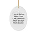 Funny Barber Mom Gifts from Friends for Men Unique Christmas Decorations Oval Ornament - Image 1