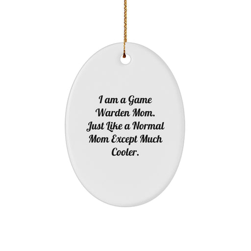 Game Warden Mom Funny Christmas Unique Gifts from Friends to Game Wardens Oval Ornament - Image 1