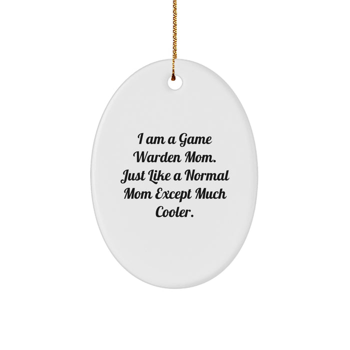 Game Warden Mom Funny Christmas Unique Gifts from Friends to Game Wardens Oval Ornament - Image 1