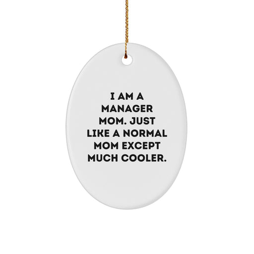 Funny Manager Mom Gifts for Mom, Oval Ornament Christmas Unique Presents from Family - Image 1