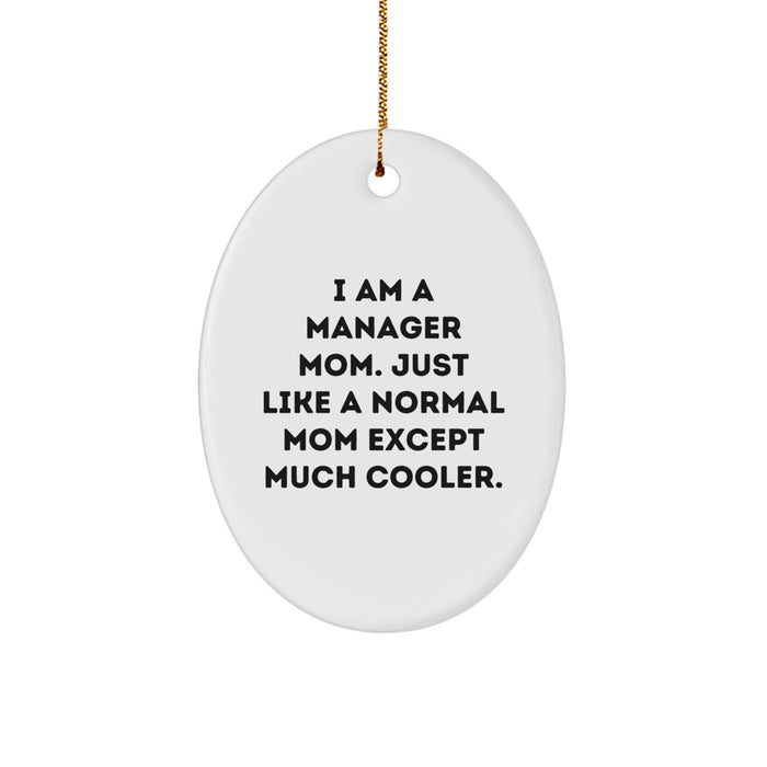 Funny Manager Mom Gifts for Mom, Oval Ornament Christmas Unique Presents from Family - Image 1