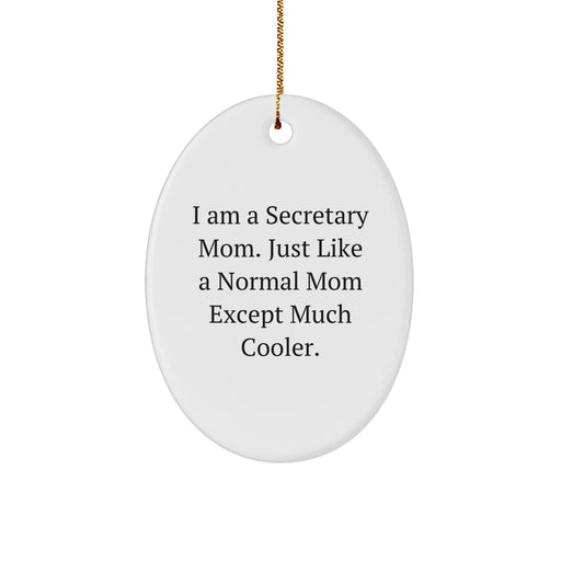 Funny Secretary Mom Oval Ornament Gifts for Secretaries from Family Members - Image 1