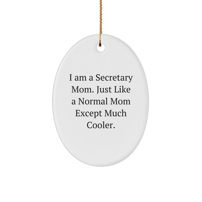 Funny Secretary Mom Oval Ornament Gifts for Secretaries from Family Members - Image 1