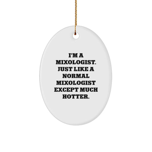 Funny Mixologist Gifts from Men to Women, Oval Ornament for Friends, Coworkers, Family, 'I'm A Mixologist' - Image 1