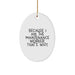 Funny Maintenance Worker Oval Ornament Gifts from Friends, Because I Am The Maintenance Worker. That's Why., Christmas Unique Gifts for Family - Image 1