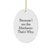 Funny Mechanic Christmas Unique Gifts from Friends and Family - Oval Ornament with Because I Am The Mechanic. That's Why. Quote - Unique Christmas Decoration for Mechanic Men - Image 1