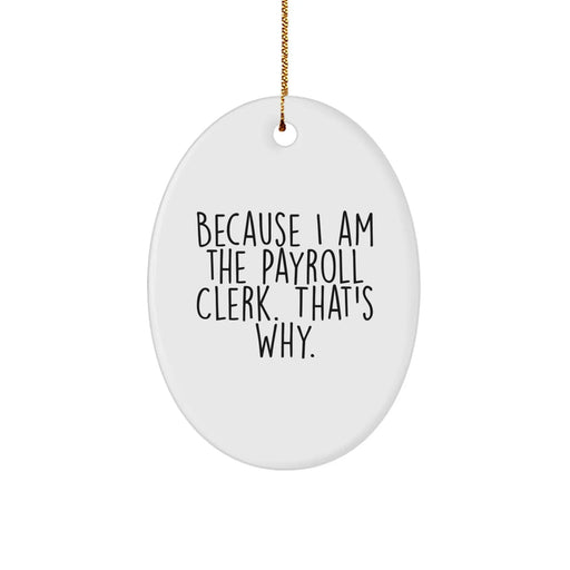 Payroll Clerk Oval Ornament Gifts from Friends for Christmas - Image 1