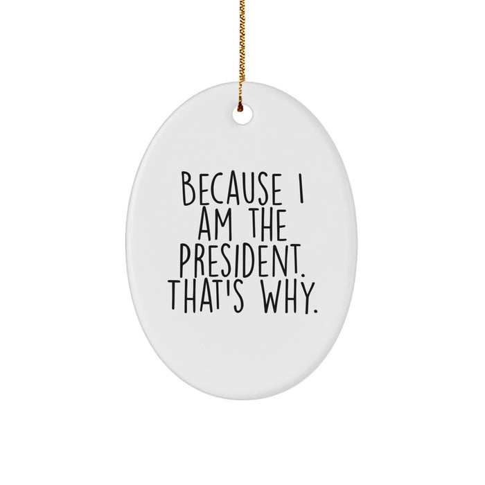 Funny Oval Ornament Gifts for President from Friends - Christmas Unique Gifts - President Oval Shape Decorations - Image 1