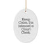 Funny Court Clerk Oval Ornament, Keep Calm I'm Almost A Court Clerk, Christmas Unique Gifts for Court Clerk - Image 1