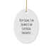 Funny Electrical Engineer Gifts - Oval Ornament for Electrical Engineer Friends, Coworkers, and Family - Keep Calm I'm (almost) An Electrical Engineer Christmas Decor - Image 1
