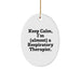 Funny Inspirational Gifts from Respiratory Therapist Friends and Family for Christmas Unique Oval Ornament, 'Keep Calm, I'm (almost) A Respiratory Therapist.' - Image 1