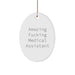 Funny Medical Assistant Gifts from Friends, Unique Oval Ornament for Medical Assistant, 'Amazing F--king Medical Assistant' Quote on Christmas - Image 1
