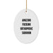Funny Orthopedic Surgeon Gifts from Friends, Amazing F--king Orthopedic Surgeon Oval Ornament for Christmas - Image 1