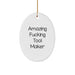 Funny Tool Maker Gifts from Men to Friends, Unique Oval Ornament for Christmas Unique Gifts with Amazing F--king Tool Maker Quote - Image 1