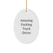 Funny Truck Driver Gifts for Men - Oval Ornament 'Amazing F--king Truck Driver' Christmas Unique Decorations - Image 1