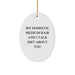 Funny Domestic Medium Hair Cat Oval Ornament Gifts for Family Friends, Christmas Unique Gifts from Women to Men, 'My Domestic Medium Hair And I Talk Shit About You' Quote - Image 1