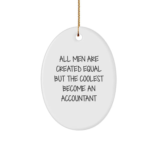 Funny Accountant Gifts from Men to Their Friends and Family - Oval Ornament with Coolest Become An Accountant Quote, Christmas Unique Gifts - Image 1