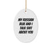 Funny Russian Blue Cat Oval Ornament Christmas Unique Gifts from Men to Friends - Image 1
