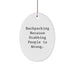 Backpacking Oval Ornament for Christmas Unique Gifts from Men, Gifts for Backpacking Friends - Image 1