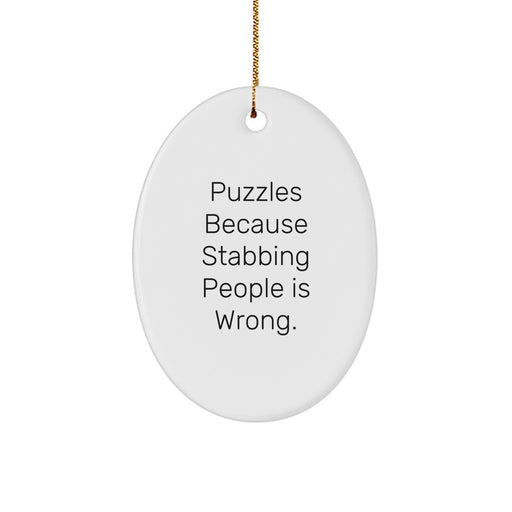 Funny Puzzles Oval Ornament Gifts from Men to Women Friends Family for Christmas Unique Presents - Image 1
