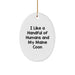 Funny Maine Coon Cat Gifts Oval Ornament for Friends - I Like A Handful Of Humans, Gifts from Women, Christmas Unique Gifts - Image 1