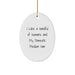Funny Domestic Medium Hair Oval Ornament Gifts for Men from Women, 'I Like A Handful Of Humans And My Domestic Medium Hair' Christmas Unique Gifts - Image 1