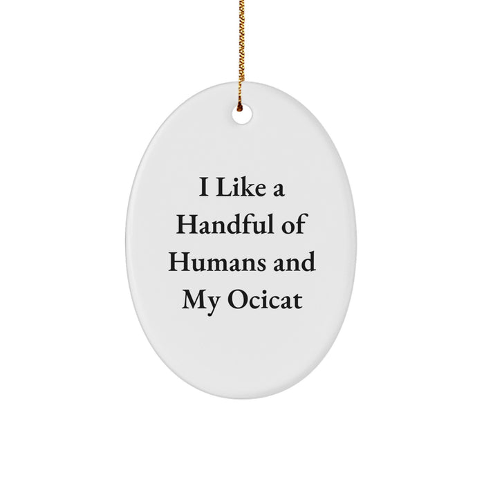 Ocicat Oval Ornament Gifts from Men to Friends for Christmas Funny Quote - Image 1
