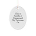 Funny Tonkinese Cat Gifts for Christmas, Oval Ornament, I Like A Handful Of Humans Quote, Gifts from Mom to My Tonkinese Cat Lover - Image 1