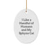  Funny Sphynx Cat Lover Gifts, Oval Ornament for Sphynx Cat Enthusiasts, I Like A Handful Of Humans And My Sphynx Cat Christmas Unique Gifts from Friends and Family - Image 1