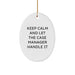 Funny Case Manager Gifts, Oval Ornament, Keep Calm Let Handle Christmas Unique Gifts from Friends to Case Manager - Image 1